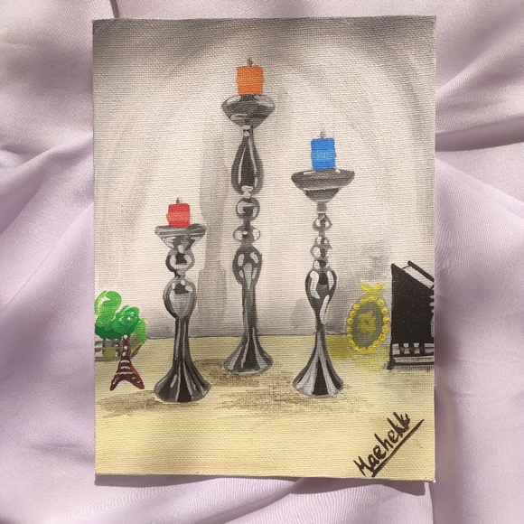 SaMae Other - Candles Canvas Painting